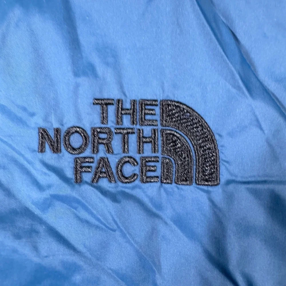 The North Face Puffer Jacket Mens Medium Blue Insulated Full Zip Quilted Coat